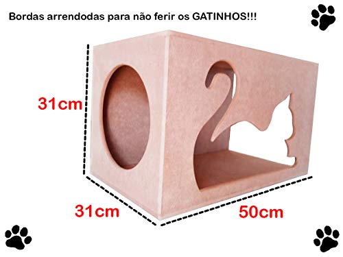Playground de Gato MDF Crú Gigante 6 peças + Mimo
