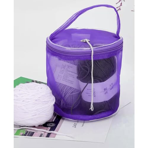 Image of yueton 1PCS Mesh Yarn Storage Bag Circular Yarn Storage Box Wool Storage Bucket Weaving Tool Storage Basket for Sewing Accessories Yarn Weaving Tools