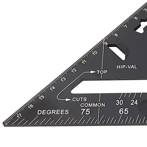 Escuadra triangular métrica de aluminio con transportador 7 pulgadas miniatura 2
