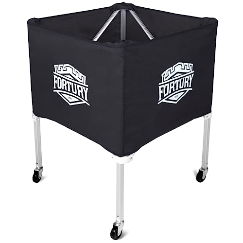 Portable Volleyball Cart on Wheels Ball Cart Collapsible Volleyball Ball Cart Garage Ball Storage (Black)
