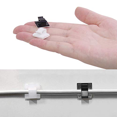 FineGood lip di cavi adesivi da 60 pezzi, clip da cavo per cavi in plastica Organizer