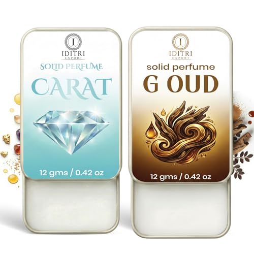 Image of Solid Perfume |Carat&G oud Alcohol Free Wax Perfume Balm, Long Lasting | Pocket Tin 12g, Pack Of 2| Non Greasy Smooth Glide, Travel Friendly Men And Women