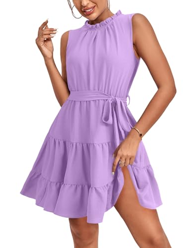 Image of Umenlele Women's Ruffle Casual Mini Dress
