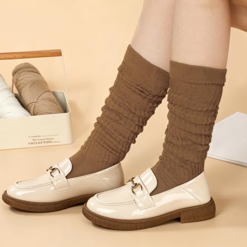 Image of Pleneal Slouchy Socks for Women Scrunch Sock Knit Chunky Crew Boot Socks