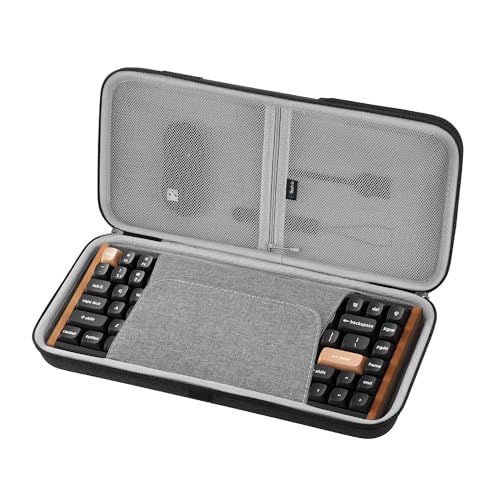 Image of Geekria 75% 84-Key Keyboard Case, Hard Shell Travel Carrying Bag, Compatible with Keychron K2 HE, EPOMAKER x Aula F75, ASUS ROG Azoth Extreme 75 /Falchion Ace 75 HE, Womier S K80 (Dark Gray)