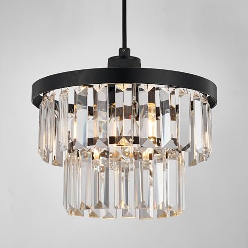 HARPER LIVING Easy Fit Pendant Shade Matt Black Ceiling Light Shade with Diameter 25cm - Modern Lamp Shades for Bedroom Kitchen Living Room Dining Room