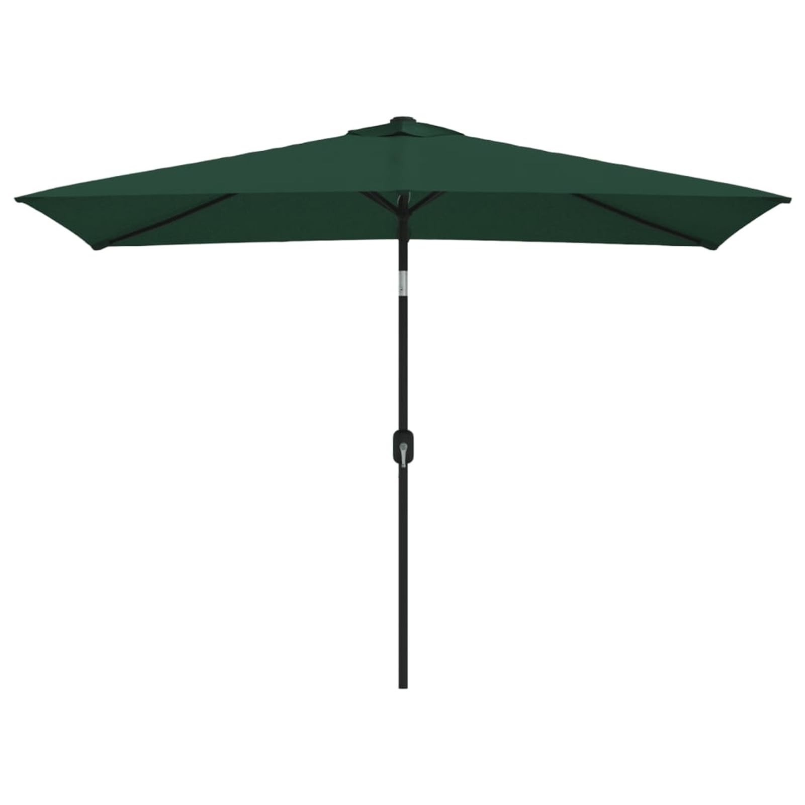 Sonnenschirm Balkonsonnenschirm Kurbelschirm Kippbarer Gartenschirm mit 6 Stahlstreben UV Schutz Strandschirm für Balkon Terrasse 200 x 300 cm Grün Rechteckig Garten Möbel