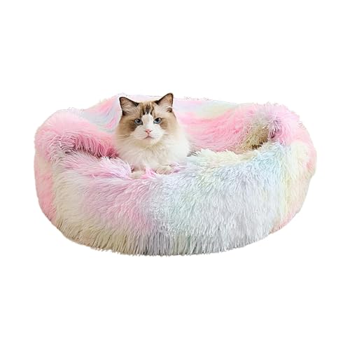 WJnflQN Camas para perros de tamaño mediano, acogedora cama para perros tipo cueva, cama para perros de madriguera arcoíris, cama pequeña para mascotas, casa de gato, muebles para mascotas para el