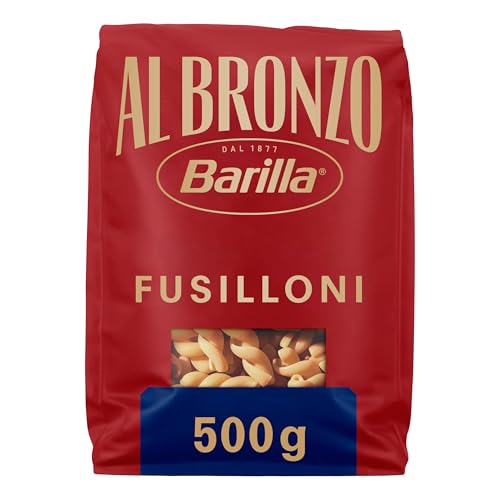 Barilla Pasta Al Bronzo Fusilloni 500g I Nudeln aus Bronze-Formen, Saucenhaftung auf die italienische Art, 100% hochwertiger Hartweizen verleiht den vollmundigen Geschmack