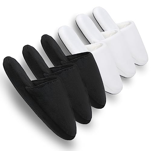 3-Pair Luxury Spa Slippers - Cotton Memory Foam Slippers