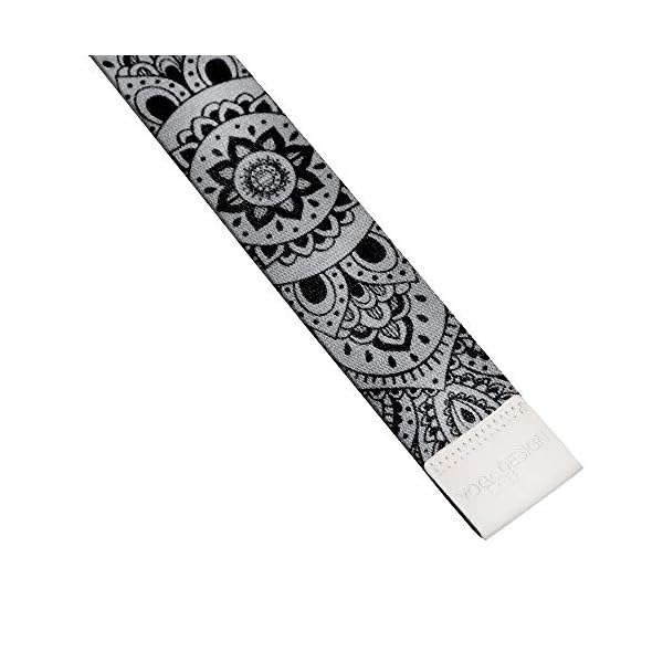 YOGA DESIGN LAB | The Yoga Strap | Luxurious, Extra Long, Super Soft, Eco Printed | Studio Quality, Adjustable | Safely Stretch Further and Hold Longer | 8 ft Long (Mandala Black, 8ft) - Image 5