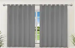 ' Cortina Blackout Para Sala Quarto Cozinha 200x140 cm Pelicula corta luz Alças para Varão, Cortina em PVC Antimofo Fácil Limpeza Cortina 2 metros por 1 metro e 40 centímetros (Não Acompanha Varão) '