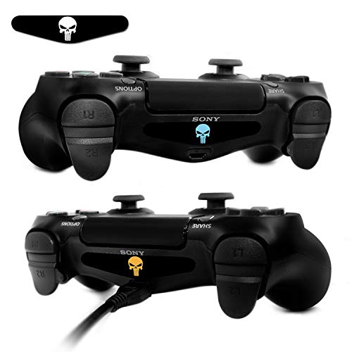2pcs Pair Game Light Bar Vinyl Stickers Decal Led Light Bar Cover for Sony Playstation 4 Dualshock 4 PS4 PS4 Slim PS4 Pro Controller Gamepad Skins Removable (Skull)