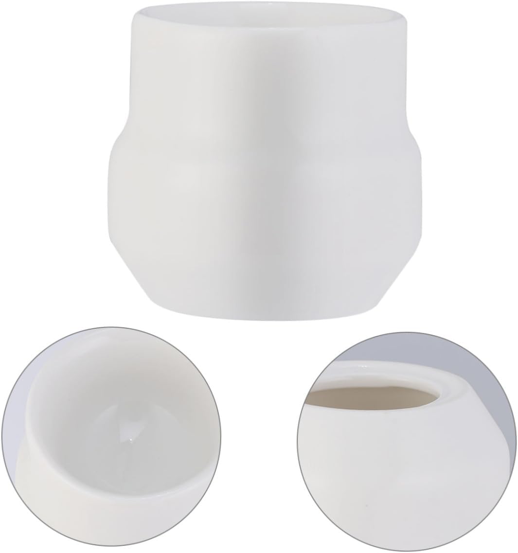 KICHOUSE 2pcs Ceramic Egg Cup and Quadrate Egg Tray Set White Breakfast Holder for Soft Boiled Kitchen Dining Serveware