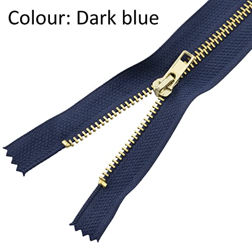 AERZETIX - C61315-2er-Set nicht trennbare Reißverschlüsse 20 cm aus metall - zipper - Farbe dunkelblau - nähzubehör lederwaren etuis röcke kleider hosen kurzwaren