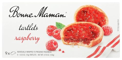 Bonne Maman Raspberry Tartlets, 9 Pieces, Non GMO, 4.76 Ounces (Pack Of 12)