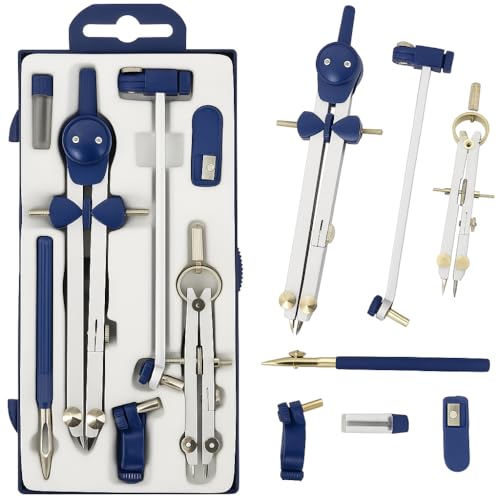 Professional Technical Drawing Compass – Precision School Compass with Adjustment Wheel High School and Secondary – Scho...