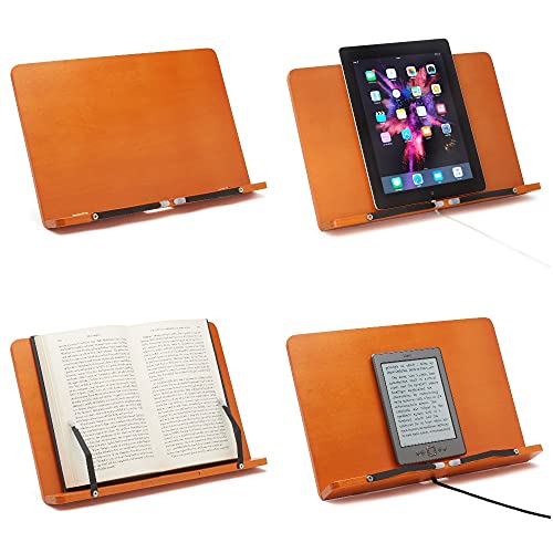 Professional Bookrest iPad Stand, Tablet Stand and Book Holder, Reading and Cooking at Home Office Travel, Gift Idea Compatible with eReader/Kindle/Smartphone