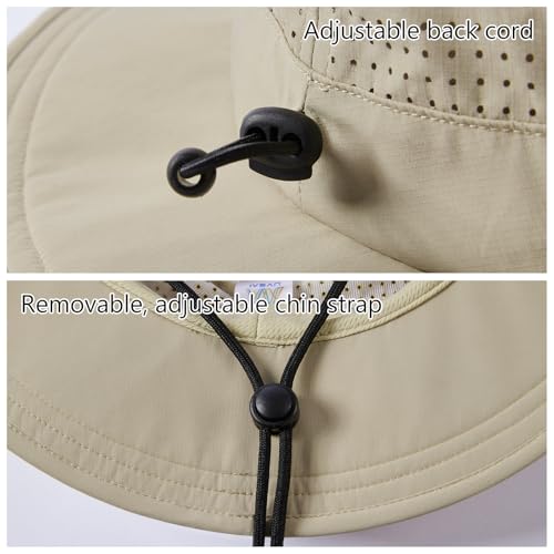 Image of UPF 50+ Bucket Sun Hat with Laser Perforated Mesh Cooling Adjustable Breathable Lightweight for Outdoor Men Women