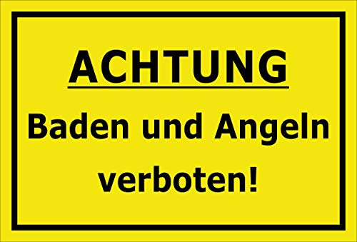 Melis-Folienwerkstatt Aufkleber Baden Angeln verboten 30x20cm – 20 VAR S00110-001-C