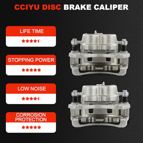 Image of cciyu Front Left & Right Brake Calipers Assembly w /Bracket 19B2710 19B2711 2001-2006 For Hyundai For Santa Fe /2001 For XG300 /2002-2003 For XG350