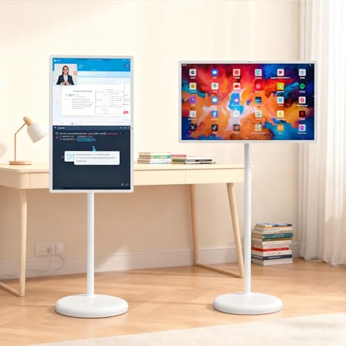 Televisor Inteligente Portátil De 27 Pulgadas,Pantalla Táctil Vertical,Batería De 7800 Mah,Pantalla Táctil Hd 1080p,Rotación Y Desplazamiento 360°,Apto Para Uso Doméstico Y Exteriores 4+64GB