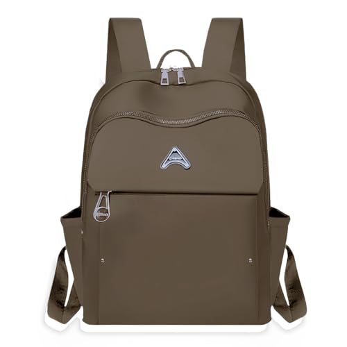 Bolsa Mochila Casual Feminina Média Espaçosa Dia a Dia Viagem Mala Prova da Água Fashion Social Tendência Reforçada Escolar Alça Ajustável Costa (Marrom)