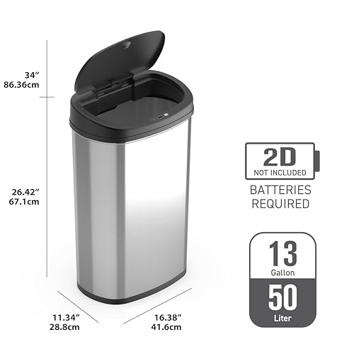 Ninestars DZT-50-22 13 Gallons / 50 Liters Automatic Touchless Motion Sensor Rectangular Trash Can For Home And Kitchen thumb #4