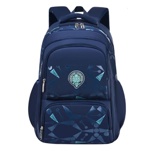 Mochila Masculina Bolsa Escolar Infantil Meninos Grande Espaço Lápis Fichario Notebook (AZUL MARINHO)