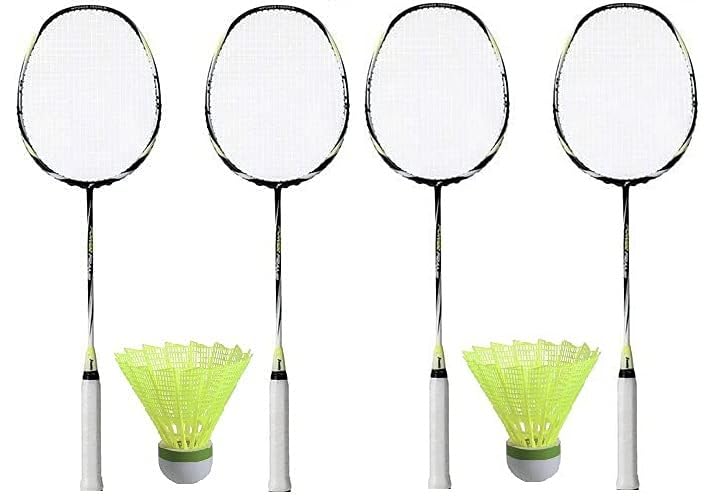 LEYSIN Lightweight and Sturdy Badminton Rackets with Nylon Shuttlecock for Professional and Beginner Players (2 Pair) Pack of 1 (B097KBTT3P) Amazon Price History, Amazon Price Tracker