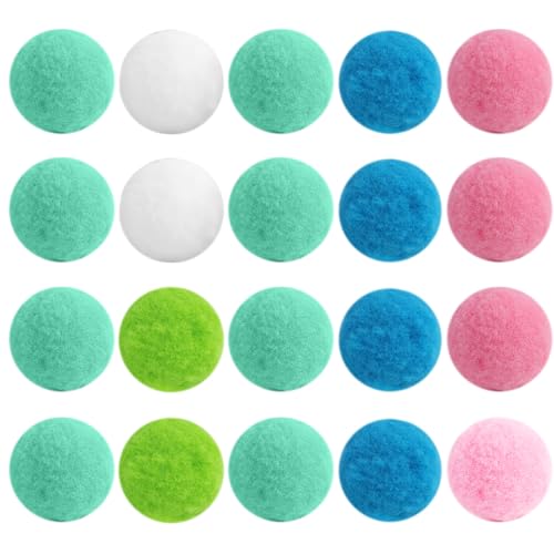 Mewtush 20 PCS Palline Giocattolo per Gatti, Palline Gatto, Feltro per Gatti, Giocattoli Interattivi per Gattini e Adulti, Palline di Peluche Colorate per Allenamento e Divertimento