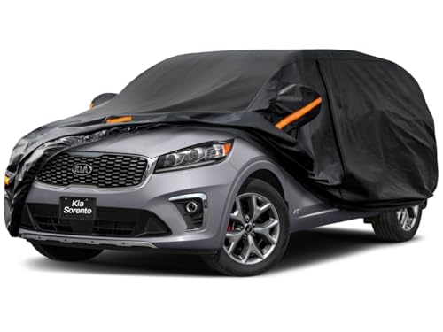 Image of Kayme 7 Layers SUV Car Cover Custom Fit for Kia Sorento (2012-2025) Waterproof All Weather for Automobiles, Outdoor Full Cover Rain Sun UV Protection.Black