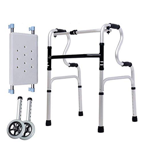モビリティウォーカー軽量折りたたみウォーカー多機能滑り止め高齢者折りたたみウォーキングフレーム障害者ウォーカー+バスボード+プーリープーリーなし