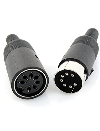 uxcell Par Conectores DIN 7 Pines Negro miniatura 3