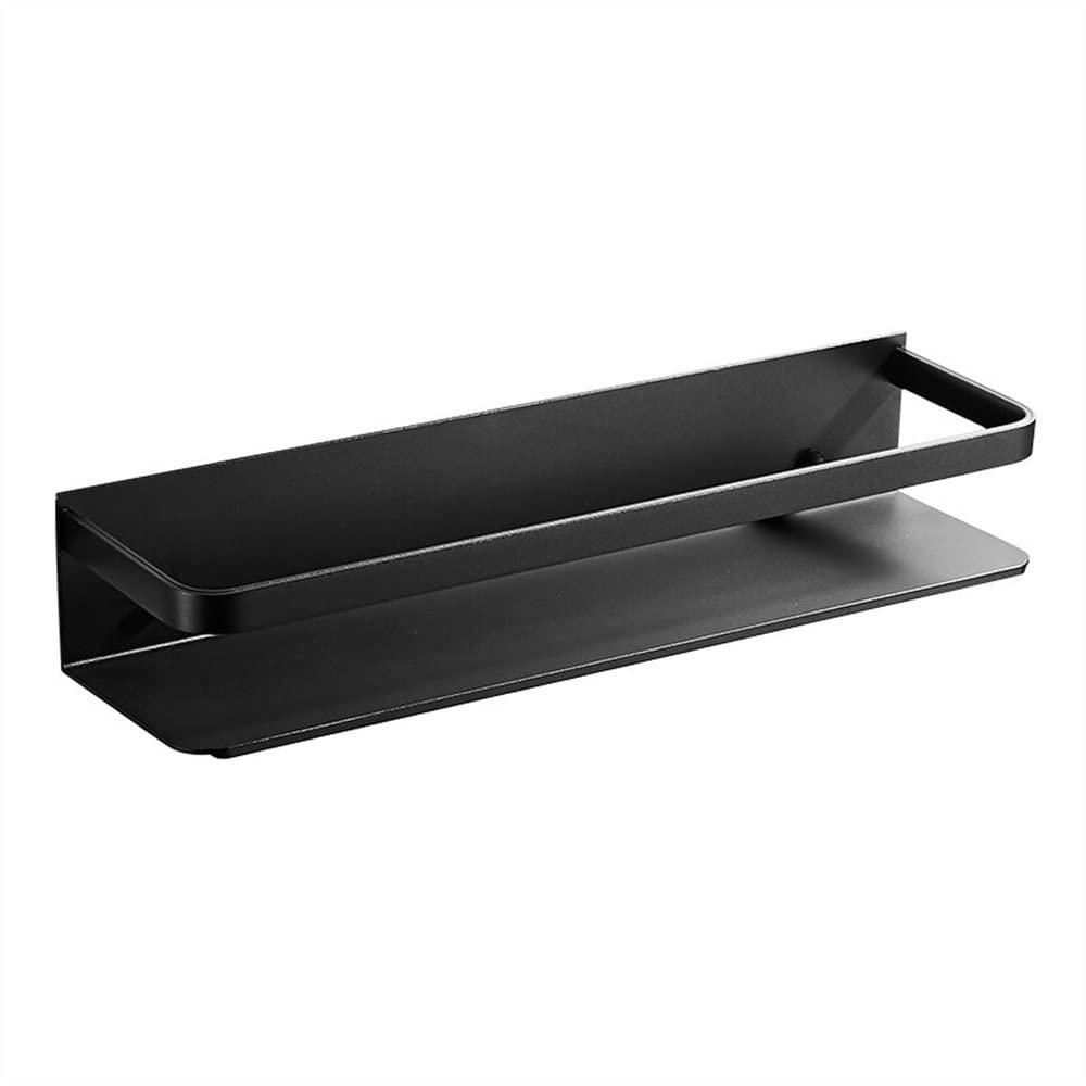 GTFDXJ Shower Caddy Bathroom Shelf Aluminum Shower Rack Corner Shelf Nail Punched Wall Mounted Storage Organizer Rack Black