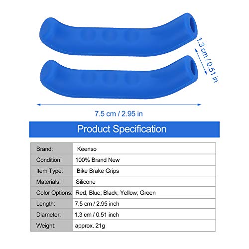 5 Colors Bike Brake Lever Protector Cover, Bike Silicone Grips Anti-Slip Waterproof Protector Cycling Accessory(Blue) #TOP3