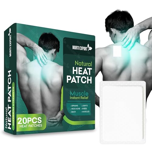Image of (20 Pieces) Pain Relief Heat Patch for Neck, Shoulder, Back, Elbow, Joint, Muscle, Cramps-Moxibustion Vital Energy Heating Pads Penetrate Deep-Fast Acting Packs-Long Lasting Patches- Body Warmers Heat Patches