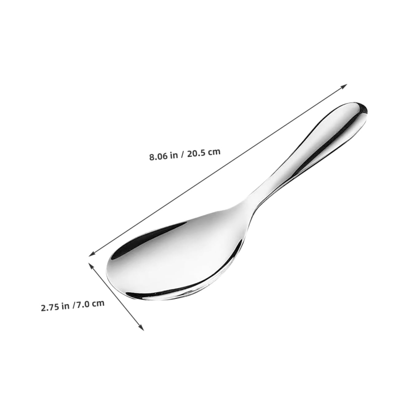Mikinona 2Pcs Stainless Steel Rice Spoon Non Stick Kitchen Utensils for Serving and Scooping Rice Paddle for Cooking Easy to Clean with Mirror Polished Finish
