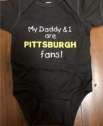 Teesbytini My Daddy And I Are Pittsburgh Onesie ® Fans Baby Bodysuit Steelers Onesie ® Infant One Piece thumb #2