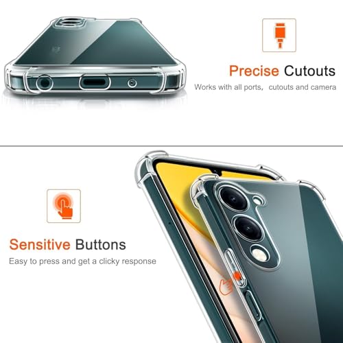 Image of Lustree Compatible with vivo Y19 Back Cover| Clear + TPU Case with 4 Corner Air Cushion Protection & Camera Protection | Slim& Stylus Cover for vivo Y19