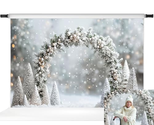 Toile de fond arche de Noël enneigée Kate 3x2m fond studio enfants