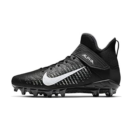 Nike Men's Alpha Menace Pro 2 Mid Football Cleats, Black/White-cool Grey-anthracite, 9