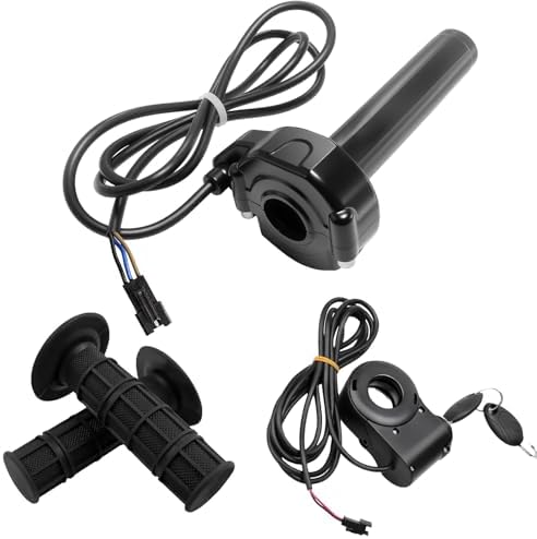 Ridstar Q20 Full Twist Throttle with Rolling Bearing, Ebike Throttle Grip Cable Kit Compatible with Ridstar Q20 Electric Dirt Bike (Ignition Switch)
