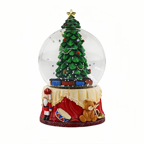 Christmas Snow Globe with Train, Christmas Tree and Toys, Holiday Water Globe Decoration