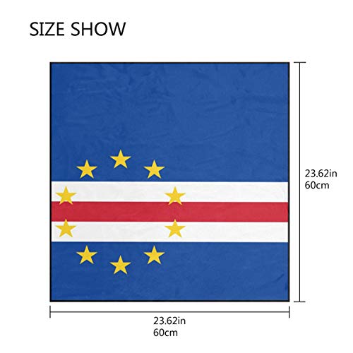 super3Dprinted Cape Verde Flag Women's Square Scarf Neck Head Scarf 23.6 x 23.6 inches with 10 bobby pins2