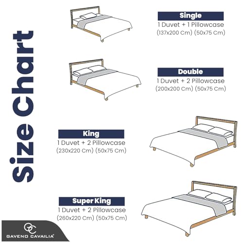 GC GAVENO CAVAILIA Luxury King Size Duvet Cover Sets - Reversible Geometric Bedding & Linen (230x220 cm) - Breathable Soft Quilt Cover - Poly Cotton Bed Covers - Blue