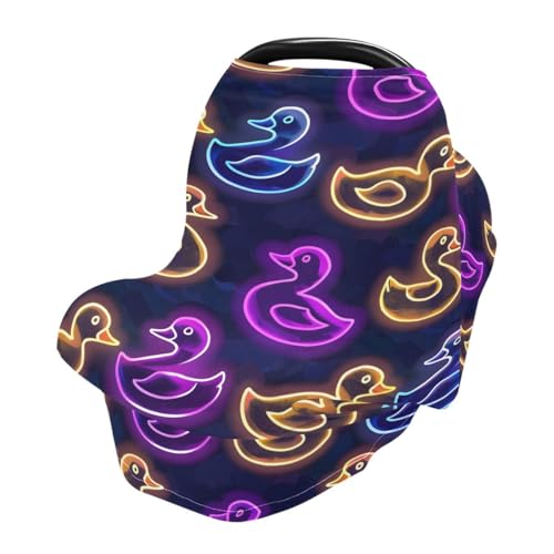Baby Car Seat Canopy Covers Nursing Cover Stretchy Boys Girls Neon Ducks Carrier Cover Breastfeeding Cover Breathable
