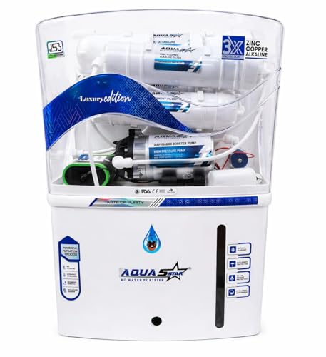 Image of Aqua 5 Star RO Water Purifier for Home, 12 Litre, RO+UV+UF+Alkaline, Copper Enriched, White, Luxury Edition