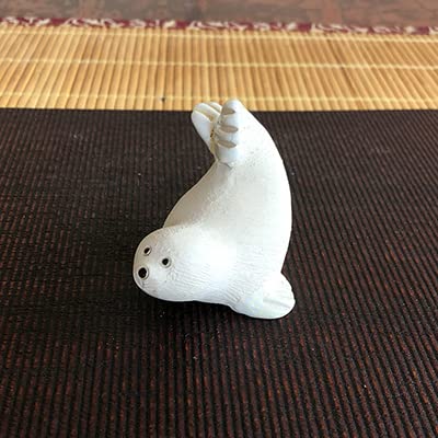 Amazon.co.jp: リンコナダ オットセイ白 25A 陶器 動物 置物 アザラシ