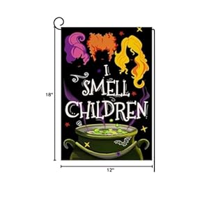 Halloween Decorations Garden Flag 12x18 Vertical Double Sided I Smell Children Sisters Fall Outside Hocus Pocus Decor Burlap Yard Flag BW204 Halloween Decorations Garden Flag 12×18 Vertical Double Sided I Smell Children Sisters Fall Outside Hocus Pocus Decor Burlap Yard Flag BW204
